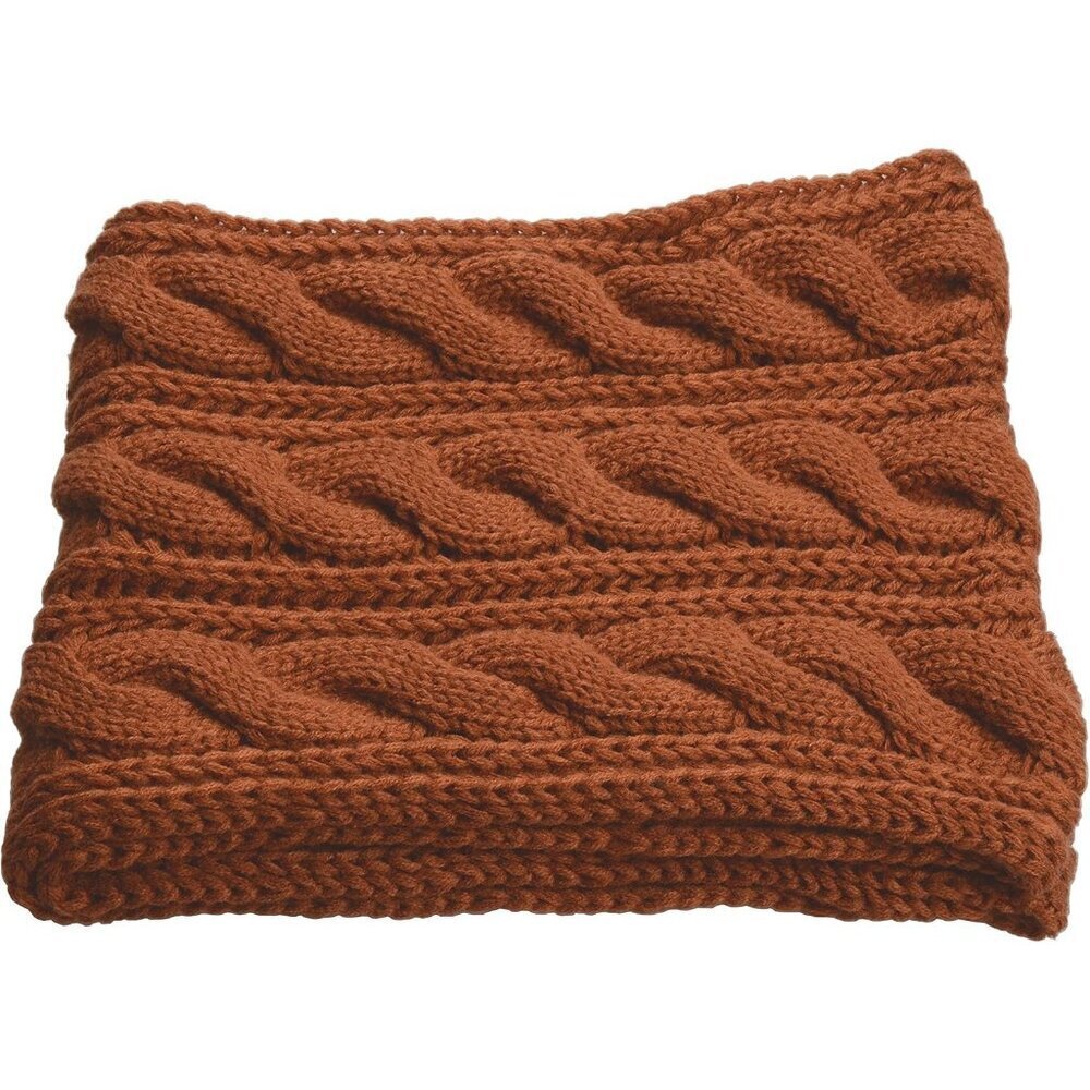 Women's Twist Brown Thick Ribbed Knit Winter Infinity Circle Loop Scarf - Picture 3 of 6